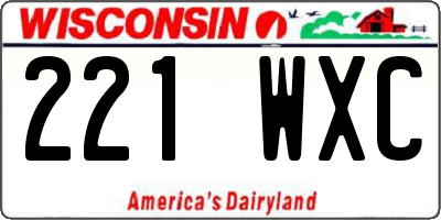 WI license plate 221WXC