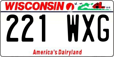 WI license plate 221WXG