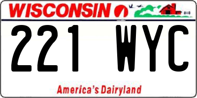 WI license plate 221WYC