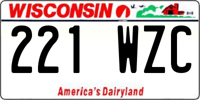 WI license plate 221WZC