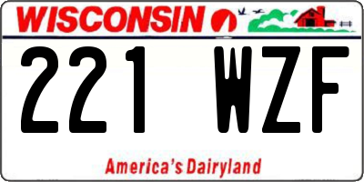 WI license plate 221WZF