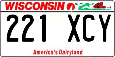 WI license plate 221XCY