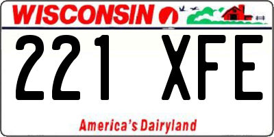 WI license plate 221XFE