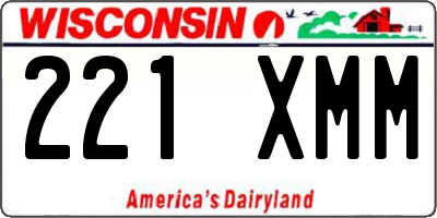 WI license plate 221XMM