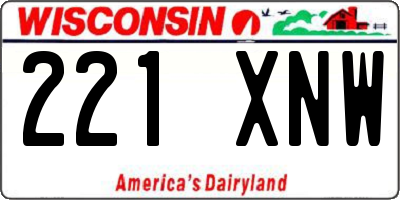 WI license plate 221XNW
