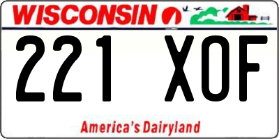 WI license plate 221XOF