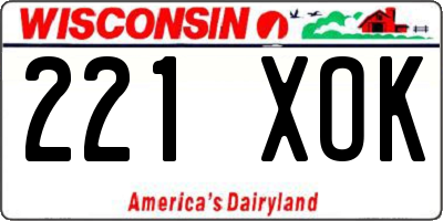 WI license plate 221XOK