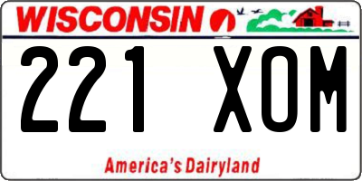 WI license plate 221XOM