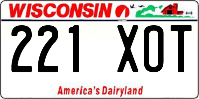 WI license plate 221XOT