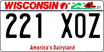 WI license plate 221XOZ