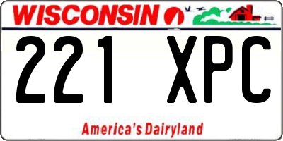 WI license plate 221XPC