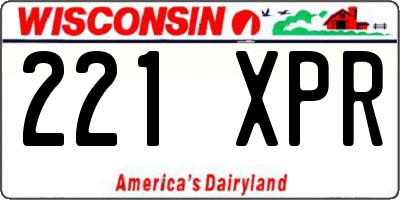 WI license plate 221XPR