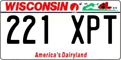 WI license plate 221XPT