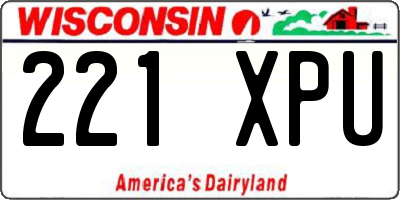 WI license plate 221XPU