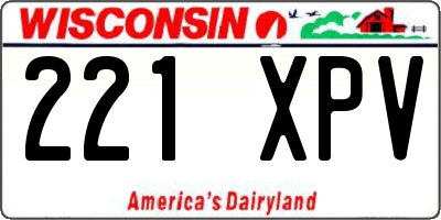 WI license plate 221XPV