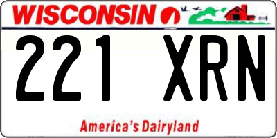 WI license plate 221XRN