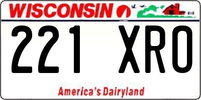 WI license plate 221XRO
