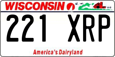 WI license plate 221XRP