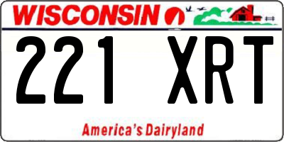 WI license plate 221XRT