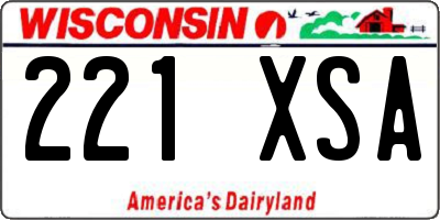WI license plate 221XSA