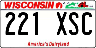 WI license plate 221XSC