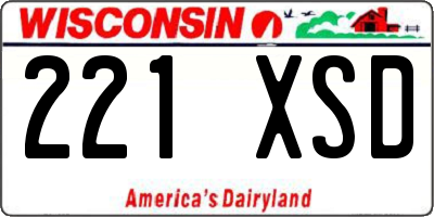 WI license plate 221XSD