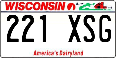 WI license plate 221XSG