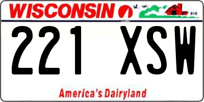 WI license plate 221XSW