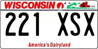 WI license plate 221XSX