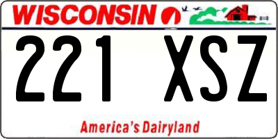 WI license plate 221XSZ