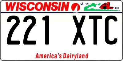 WI license plate 221XTC