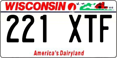 WI license plate 221XTF