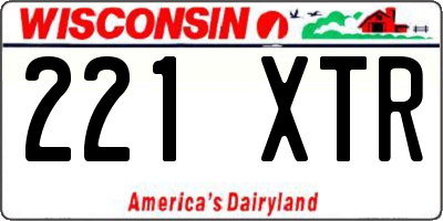 WI license plate 221XTR