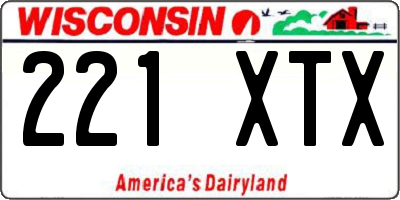 WI license plate 221XTX