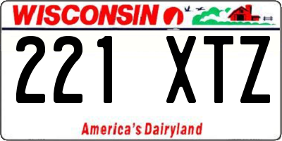 WI license plate 221XTZ