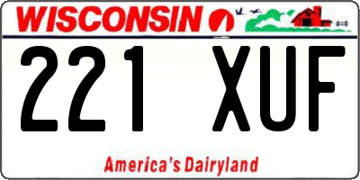 WI license plate 221XUF