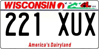 WI license plate 221XUX