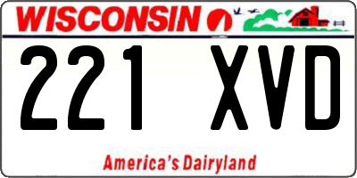WI license plate 221XVD