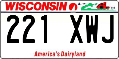 WI license plate 221XWJ