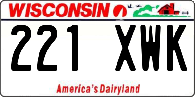 WI license plate 221XWK