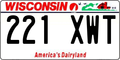 WI license plate 221XWT