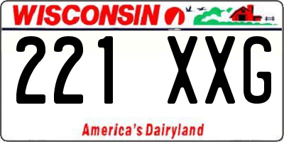 WI license plate 221XXG