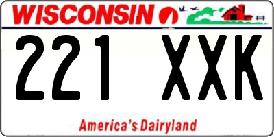 WI license plate 221XXK