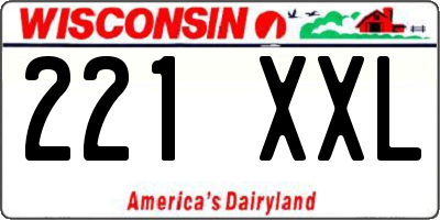 WI license plate 221XXL