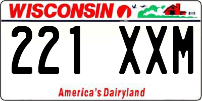 WI license plate 221XXM