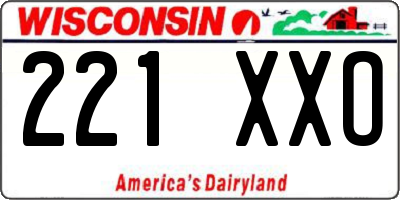 WI license plate 221XXO