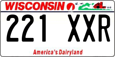 WI license plate 221XXR