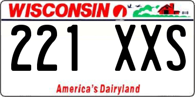 WI license plate 221XXS