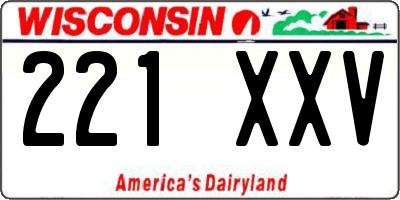 WI license plate 221XXV