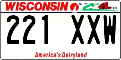 WI license plate 221XXW